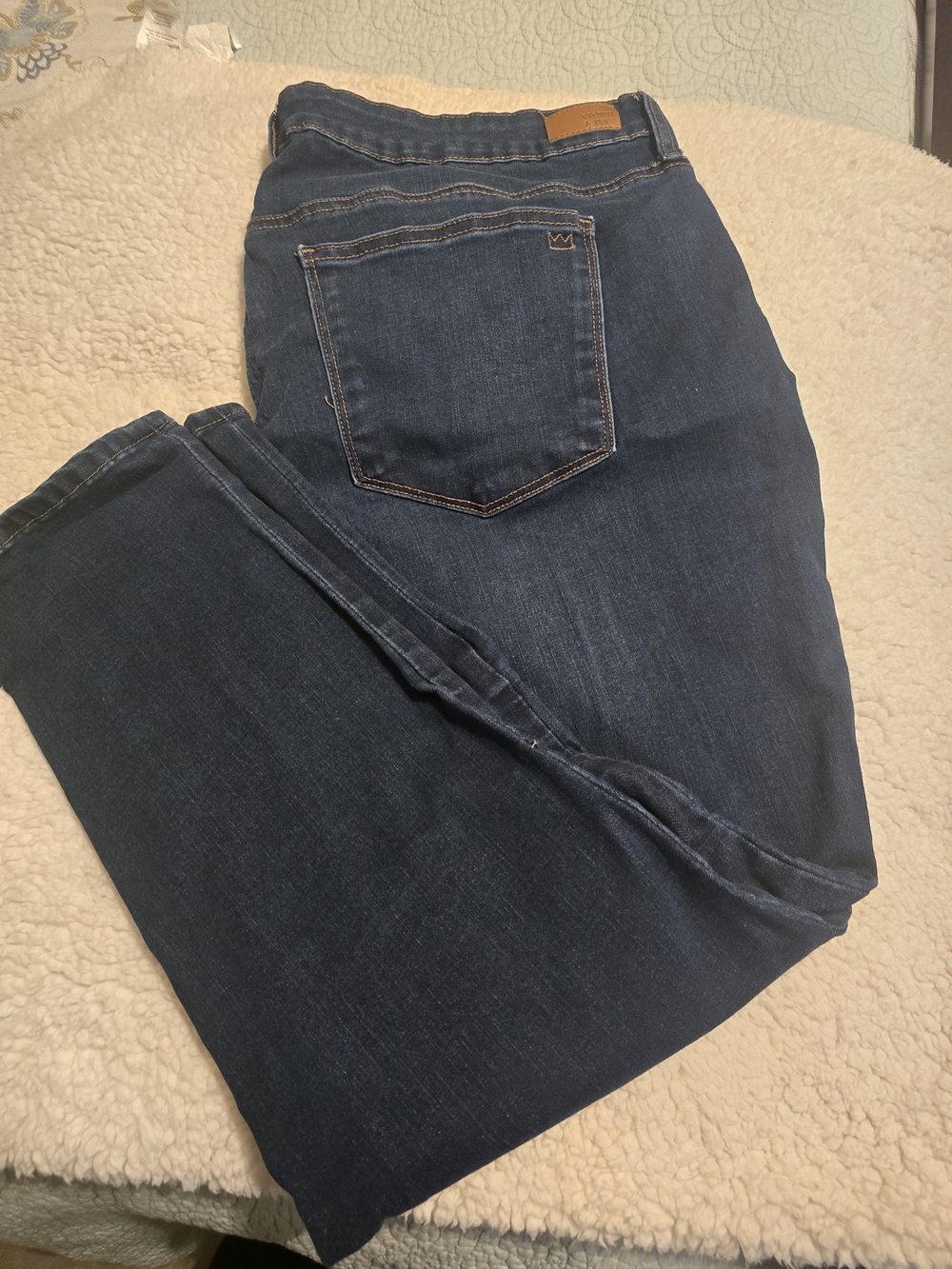 Crown & Ivy Dark Indigo High Rise Cropped Skinny Jeans 20W